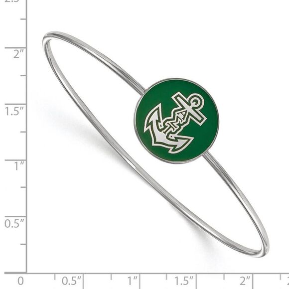 Sterling Silver Alpha Sigma Tau Enamel Bangle - 7 in. - Picture 2 of 4